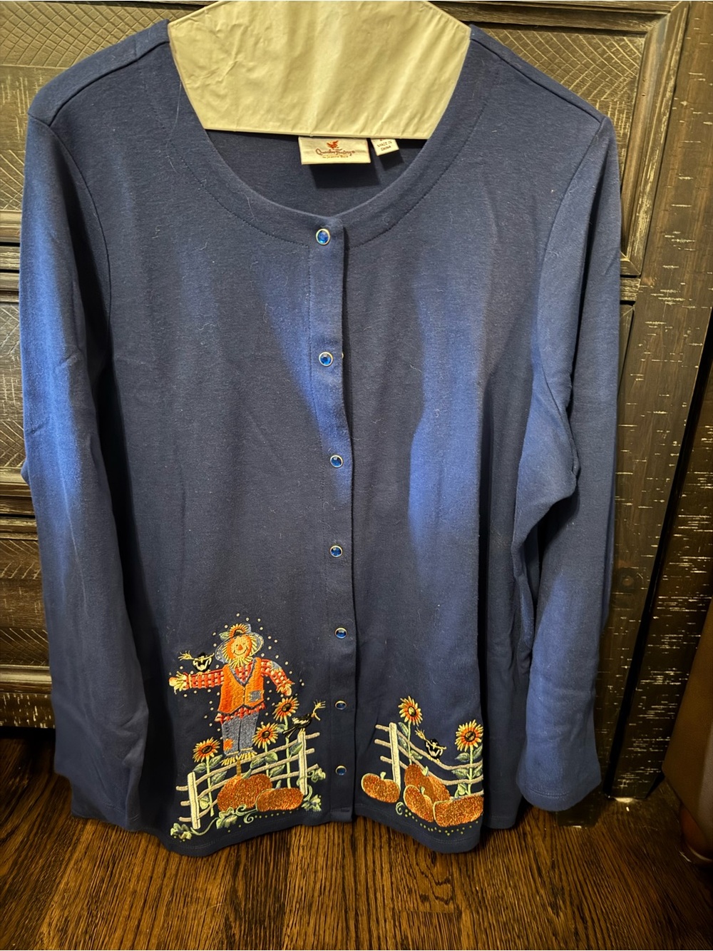 Quacker Factory Navy Snap-Front Cardigan